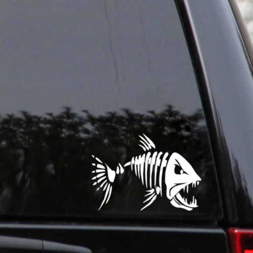 10 PCS YOJA Poisson Fou Drôle Autocollant Décoration De La Fenêtre De La Voiture Autocollant En Vinyle Moto Accessoires, Taille: 11x7cm (Argent) SH0402246-03