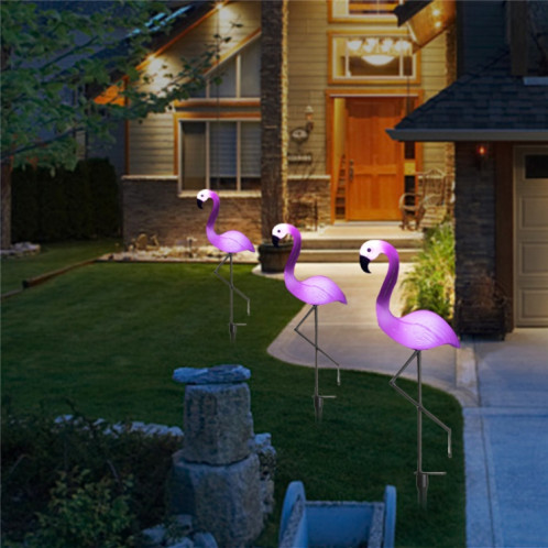 3 en 1 Étanche solaire Flamingo Lawn Light LED Garden Path Paysage Lumières Night Lamp SH39561761-06