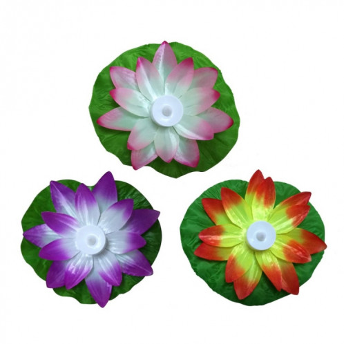 3 couleur LED Flood Artificielle Lotus Flottant Lampes De Forme De Fleur Pour La Piscine En Plein Air Souhaitant Fête (Violet) SH401B1709-05