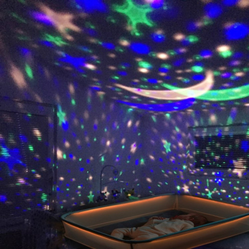 Stars Starry Sky LED Batterie USB Night Light Projecteur Luminaria Moon Nouveauté Table de nuit Lampe pour enfants (Bleu) SH701A555-06