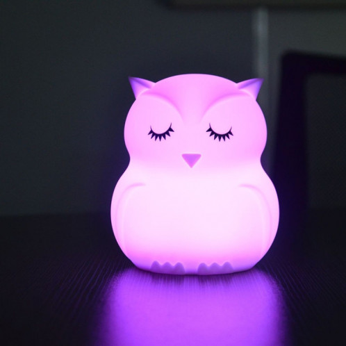 Mignon hibou dessin animé coloré LED lampe créative silicone veilleuse pour enfants jouet lampe chambre décoration USB charge lumière SH75531382-06