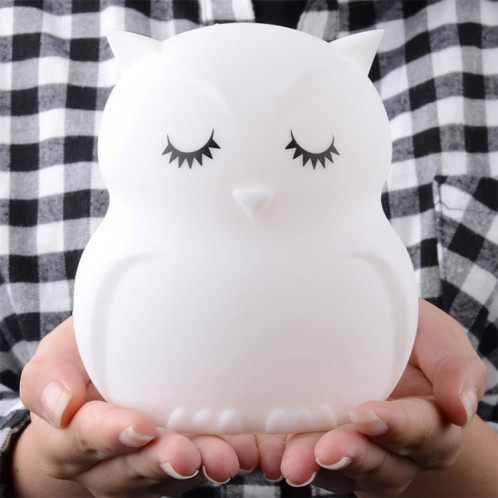 Mignon hibou dessin animé coloré LED lampe créative silicone veilleuse pour enfants jouet lampe chambre décoration USB charge lumière SH75531382-06