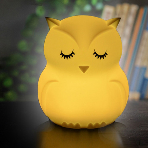 Mignon hibou dessin animé coloré LED lampe créative silicone veilleuse pour enfants jouet lampe chambre décoration USB charge lumière SH75531382-06