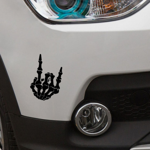10 PCS QYPF Skull Finger Pattern autocollant de voiture vinyle décoration, Taille: 15x9cm (Argent) SH101B821-04
