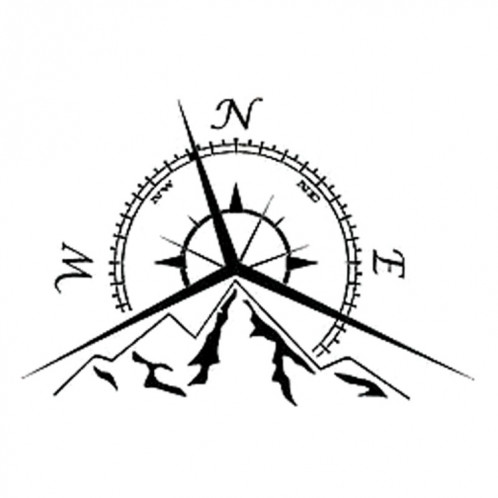 5 PCS NSWE Mode Montagnes Compass Rose Decal Nautical Compass Navigate Autocollant De Voiture, Taille: 13.7x9.4cm (Noir) SH601A1885-04