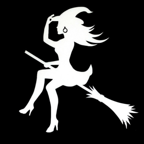 20 PCS Sexy Sorcière Autocollant De Voiture Stickers Vinyle Décor, Taille: 12.5x12cm (Argent) SH301B999-04