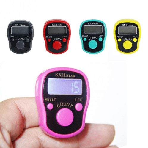Compteur numérique électronique portable manuellement manuellement compteur de doigt à écran LCD, couleur aléatoire SH501A1720-06