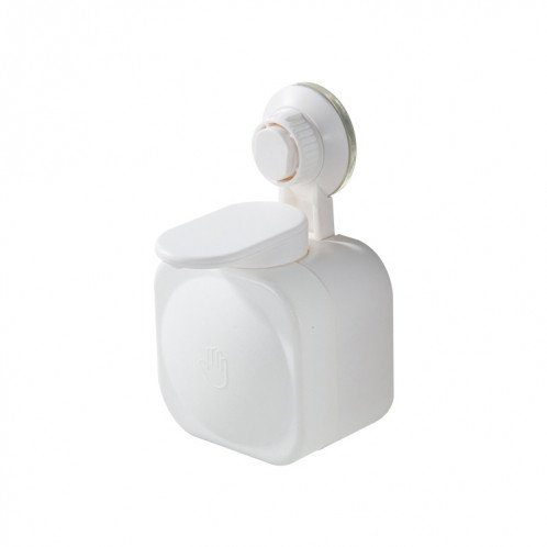 Boîte à savon manuelle sans trace pour salle de bain Distributeur de savon à ventouse créative Distributeur de savon mural sans poinçon Distributeur de savon en plastique (blanc) SH401A266-07