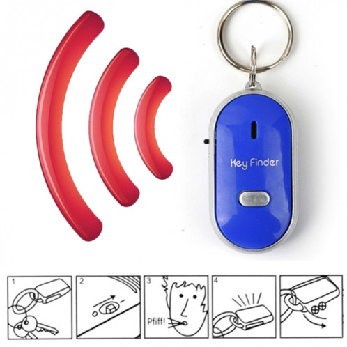 Mini LED Whistle Key Finder Clignotant Bip à Distance Perdu Keyfinder Locator Porte-clés pour enfants (noir) SH301D896-06