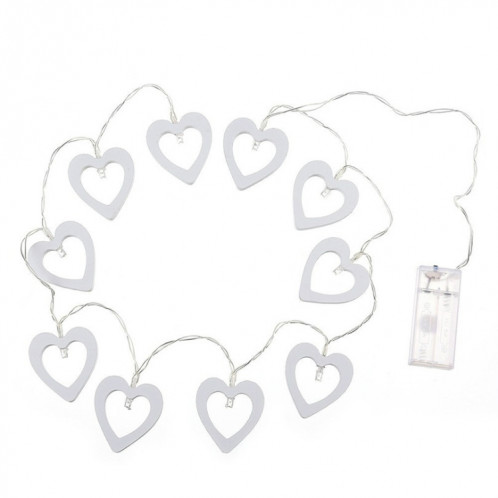 1.2m 10 LED coeur en bois fête de noël extérieur intérieur coeur décoration guirlande lumineuse SH3071892-07