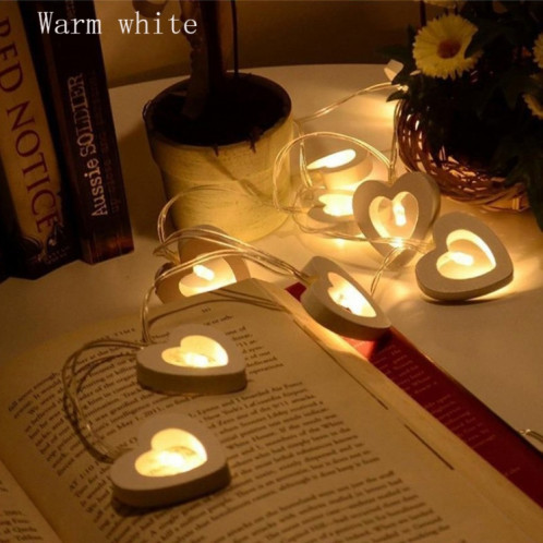 1.2m 10 LED coeur en bois fête de noël extérieur intérieur coeur décoration guirlande lumineuse SH3071892-07