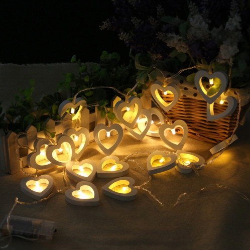 1.2m 10 LED coeur en bois fête de noël extérieur intérieur coeur décoration guirlande lumineuse SH3071892-07