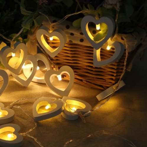 1.2m 10 LED coeur en bois fête de noël extérieur intérieur coeur décoration guirlande lumineuse SH3071892-07