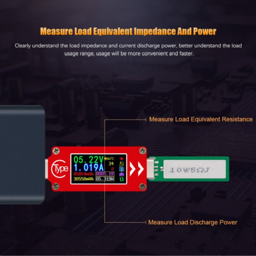TC64 couleur Ccreen PD charge rapide de détection de type C Tension compteur Testeur de courant SH54481073-016
