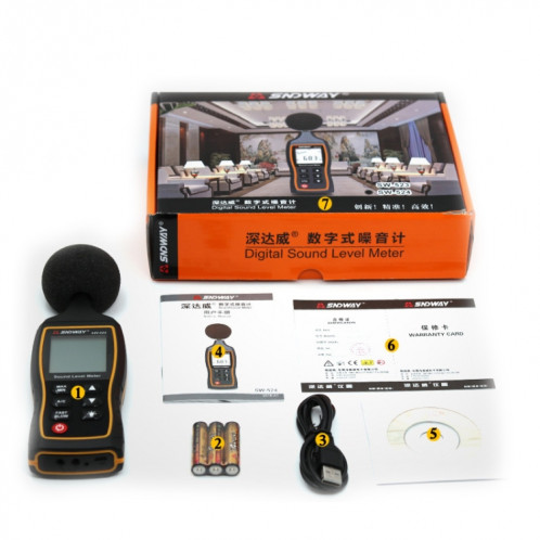 Compteur de décibels de bruit de haute précision SNDWAY, modèle: SW523 SS06011110-09