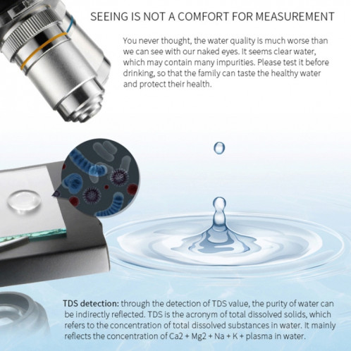Testeur de compteur numérique TDS filtre Qualité de l'eau Testeur de pureté de la pureté de l'eau potable Outil de test d'eau SH175318-08