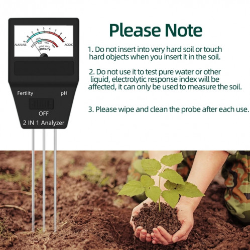 Outils de jardinage d'instruments de testeur de fertilité de pH mètre 2 en 1 avec 3 sondes SH8704867-07