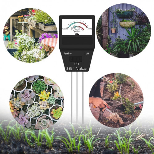 Outils de jardinage d'instruments de testeur de fertilité de pH mètre 2 en 1 avec 3 sondes SH8704867-07