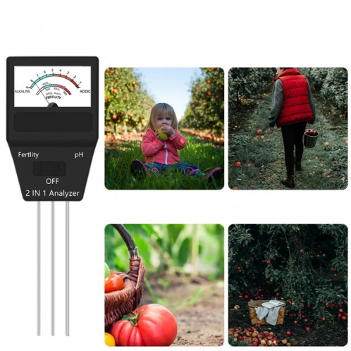 Outils de jardinage d'instruments de testeur de fertilité de pH mètre 2 en 1 avec 3 sondes SH8704867-07