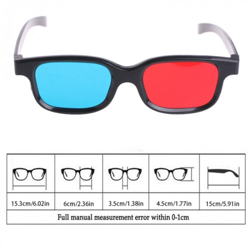10 pièces lunettes 3D cadre noir universel rouge bleu cyan anaglyphe 3D lunettes 0.2mm pour DVD de jeu de film SH3373767-06