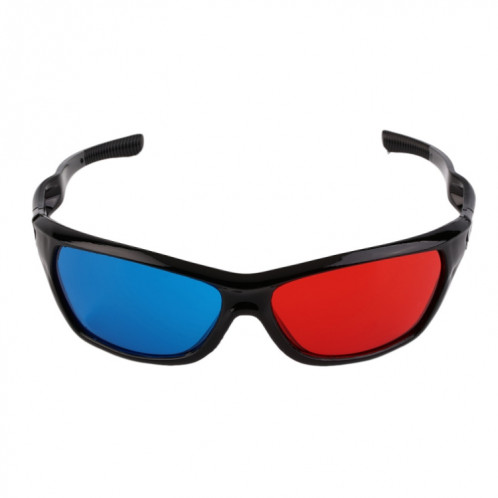 2 PCS universels 3D lunettes en plastique cadre noir 3D Visoin verre pour jeu de film anaglyphe dimensionnel DVD vidéo SH15971459-06