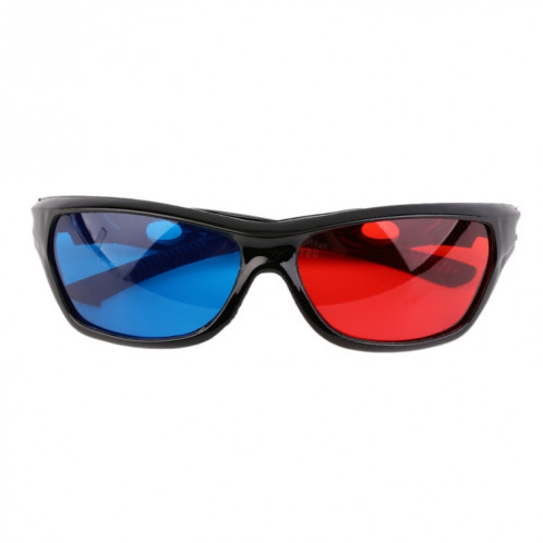 2 PCS universels 3D lunettes en plastique cadre noir 3D Visoin verre pour jeu de film anaglyphe dimensionnel DVD vidéo SH15971459-06