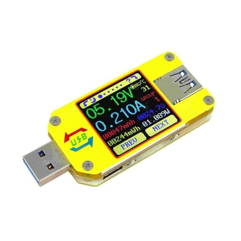 Testeur d'écran couleur USB 3.0 Mesure de tension-courant Type-C, prise en charge de l'application Android, modèle: UM34 sans Bluetooth SH27011165-012