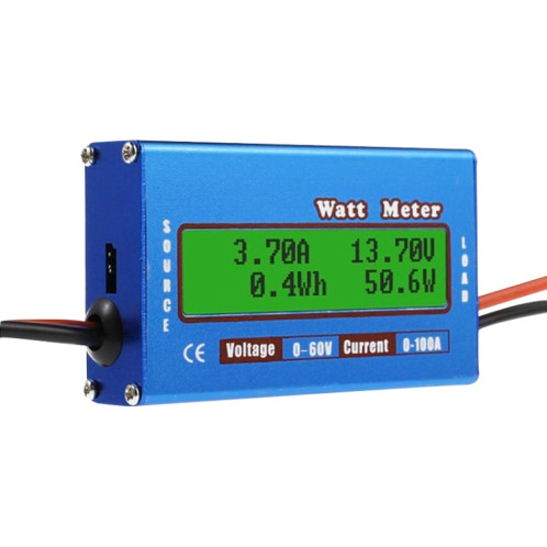 Modèle d'avion 0-100A 0-60V Wattmètre de haute précision à courant continu 50A SH96941857-07