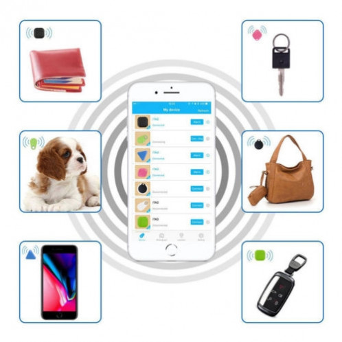 Pet Child Wallet Alarm Key Finder Mini Tag Smart Tracker Bluetooth GPS Locator Alarm Auto Car Pets Kids Moto Trackers (Light Green) SH601C1637-08