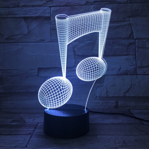 Note de musique 3D Visual Light Touch Lampe de table décorative changeante colorée LED Night Light SH48091975-08