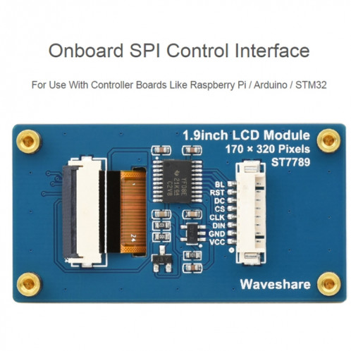 Module d'affichage LCD Waveshare 1.9 pouces 262K couleurs 170x320 pour Raspberry Pi Pico, Interface SPI, 23822 SW66061907-06