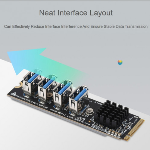 Extension Waveshare PCIe X1 vers PCIe X16, utilisation avec une extension M.2 vers PCIe 4 canaux, 24003 SW6674405-09
