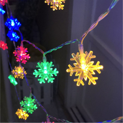 3m 20 LED USB Accueil Nouvel An Décoration de Noël Guirlande de flocon de neige Lumière (lumière colorée) SH901B67-04