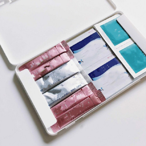 Masque Boîte De Rangement Antipoussière Etanche à L'humidité Portable Band-Aid Bill Support De Stockage Temporaire (Blanc Ivoire) SH501A757-08