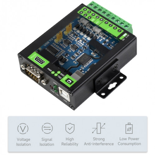 Waveshare FT232RNL Convertisseur d'isolement industriel d'interface USB vers RS232/485/422/TTL, 23996 SW6534376-09