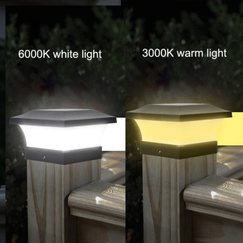 Lampe d'éclairage de cour de lumière de colonne extérieure étanche à LED solaire (lumière blanche) SH901B1123-06