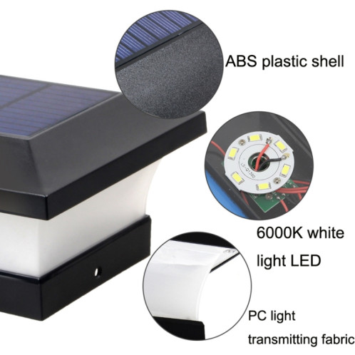 Lampe d'éclairage de cour de lumière de colonne extérieure étanche à LED solaire (lumière chaude) SH901A654-06