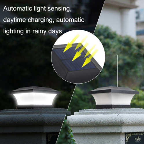 Lampe d'éclairage de cour de lumière de colonne extérieure étanche à LED solaire (lumière blanche) SH901B1123-06