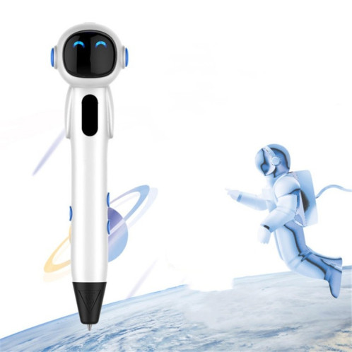 Astronaute 3D Stylo d'impression à basse température Intelligent Stéréo sans fil Graffiti Peinture Enfants Brosse 3D, Capacité de la batterie: 1000 mAH (Blanc) SH002C716-06