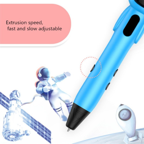 Astronaute 3D Stylo d'impression à basse température Intelligent Stéréo sans fil Graffiti Peinture Enfants Brosse 3D, Capacité de la batterie: 1000 mAH (Blanc) SH002C716-06