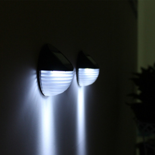 2 PCS capteur de lumière d'énergie solaire 6 lampe à économie d'énergie LED applique murale extérieure clôture de jardin lampe étanche veilleuse (blanc) SH701A113-011