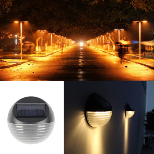 2 PCS capteur de lumière d'énergie solaire 6 lampe à économie d'énergie LED applique murale extérieure clôture de jardin lampe étanche veilleuse (blanc) SH701A113-011