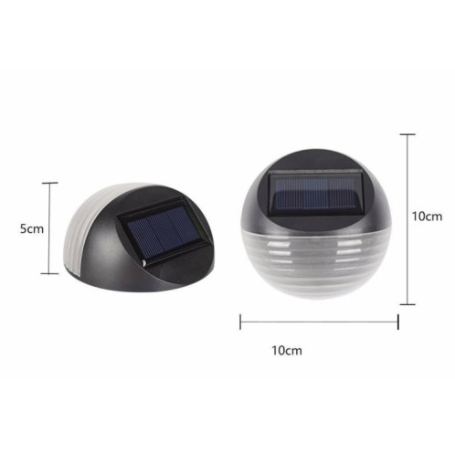 2 PCS capteur de lumière d'énergie solaire 6 lampe à économie d'énergie LED applique murale extérieure clôture de jardin lampe étanche veilleuse (blanc) SH701A113-011