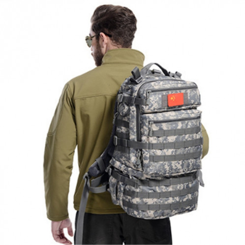 Sac à dos en nylon étanche sac à bandoulière en plein air randonnée sac de voyage de camping, capacité: 45L (Python noir) SH301B963-05