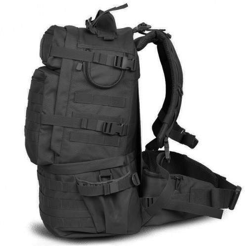 Sac à dos en nylon étanche sac à bandoulière en plein air randonnée sac de voyage de camping, capacité: 45L (noir) SH301C1404-05