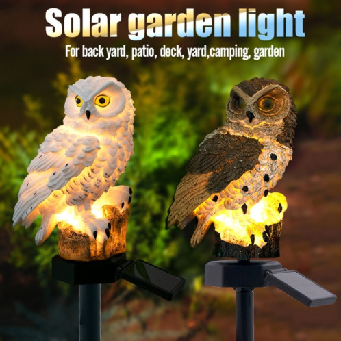 Lampe de jardin à LED en forme de hibou à énergie solaire (marron) SH101B1759-08