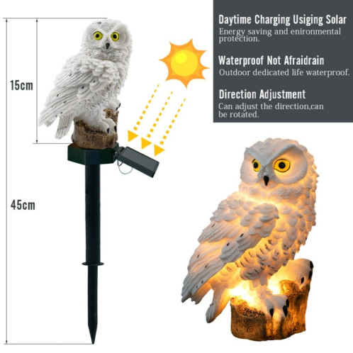 Lampe de jardin à LED en forme de hibou à énergie solaire (marron) SH101B1759-08