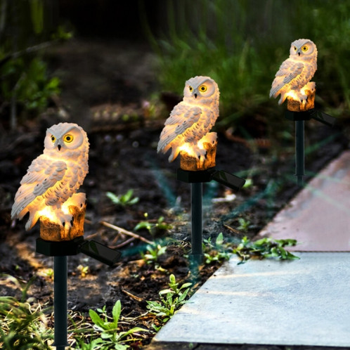 Lampe de jardin à LED en forme de hibou à énergie solaire (marron) SH101B1759-08