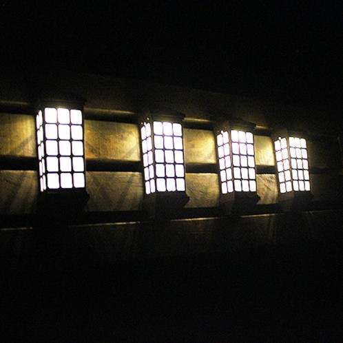 Applique murale solaire extérieure étendue IP65 étanche cour jardin Villa mur clôture escalier lumière (blanc chaud) SH201B380-06