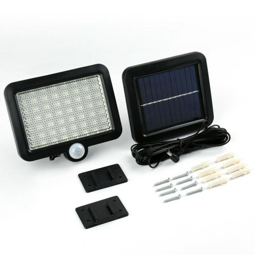 56 LED SMD 2835 180LM solaire alimenté IP65 capteur infrarouge étanche LED applique murale jardin lumière SH7693308-08
